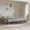White Steel Bed Frame 76 x 80 Inches with Ample Storage, Breathable Material for Enhanced Airflow, Sturdy Metal Construction and Freestanding Design