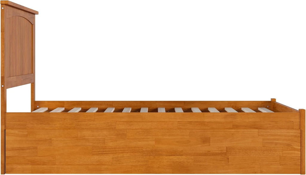 AFI, Nantucket Full Platform Bed with Footboard & Twin Trundle, Light Toffee