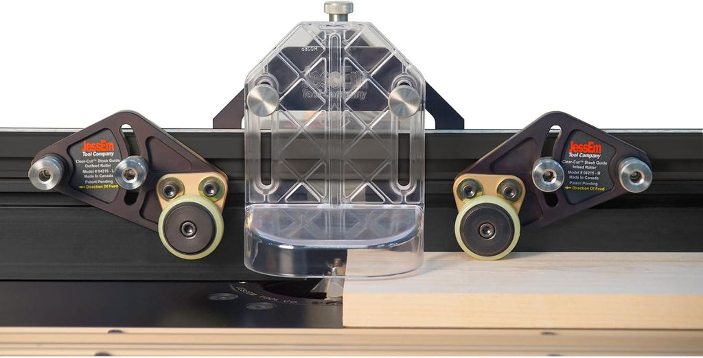JessEm 04215 Clear-Cut Precision Stock Guides with Dual Roller Hold-Down System for Router Table Fences