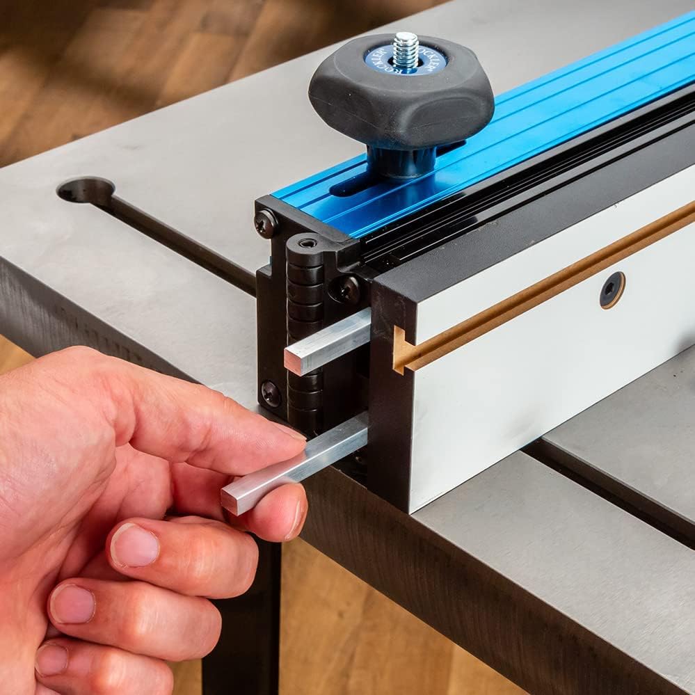 Router Table Fence – w/Micro-Adjustment Knob – Set Includes Router Fence Dust Port, Bit Guard, MDF Fences, Joinery Bars, & More – Aluminum Router Table Accessories