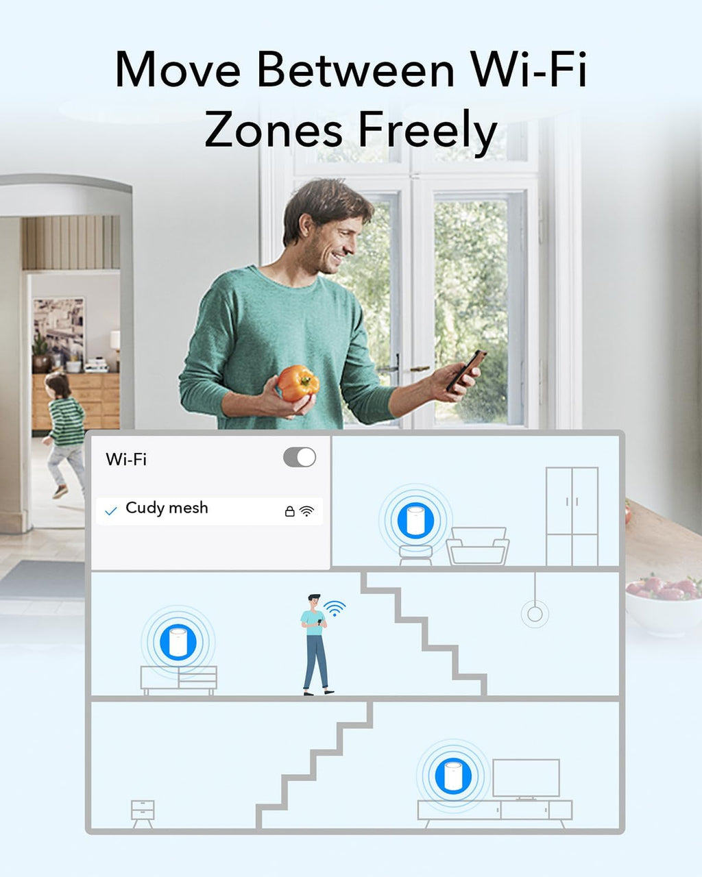 Cudy WiFi 6 Mesh Router AX3000, 2.5G Port, Whole Home Mesh WiFi System, Dual Band 3000Mbps, Connect 200+ Devices, App Control & Parental Control, VPN Router for Gaming, Streaming & Smart Home, 2-Pack