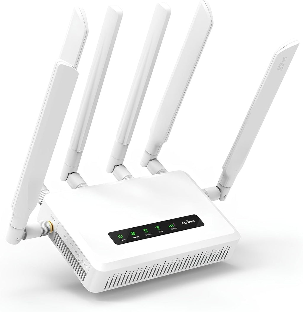 GL.iNet GL-X3000 (Spitz AX) Cellular Gateway 5G Router for House & RV, Wi-Fi 6, Detachable Antennas, Dual-SIM, T-Mobile & AT&T IoT Device Certified, Family/Rural Area/Road Trips