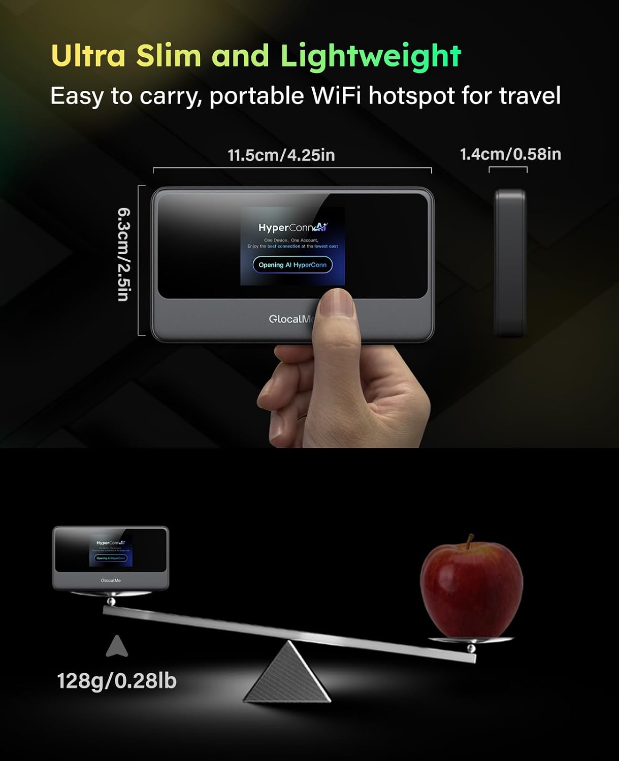 GlocalMe MeowGo G40Pro 4G Mobile Hotspot Device with 10GB US/CA/MX Data 30 Days, Portable WiFi Hotspot for Travel in 200+ Countries, Pocket WiFi Hotspot, No SIM Card Needed, 10 Connected Devices