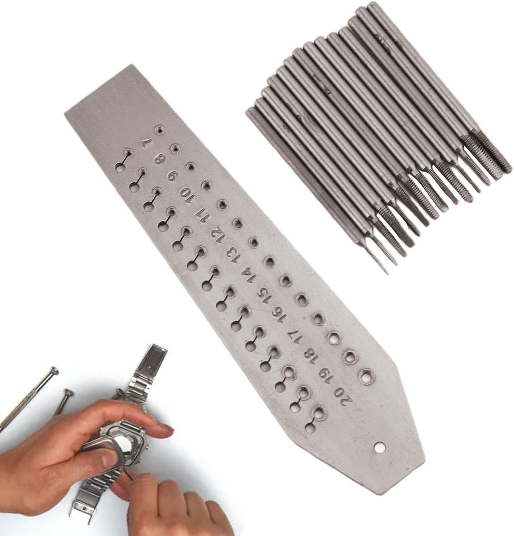 Watch Repair Tools | Clock Repair Kit | Mechanical Watch Repair | Portable Repair Watch Tool | Machine Tap Set | 14 Taps 1 Screw Plate Tap and Die Set Screw Extractor for Clocks and Watches Tapping