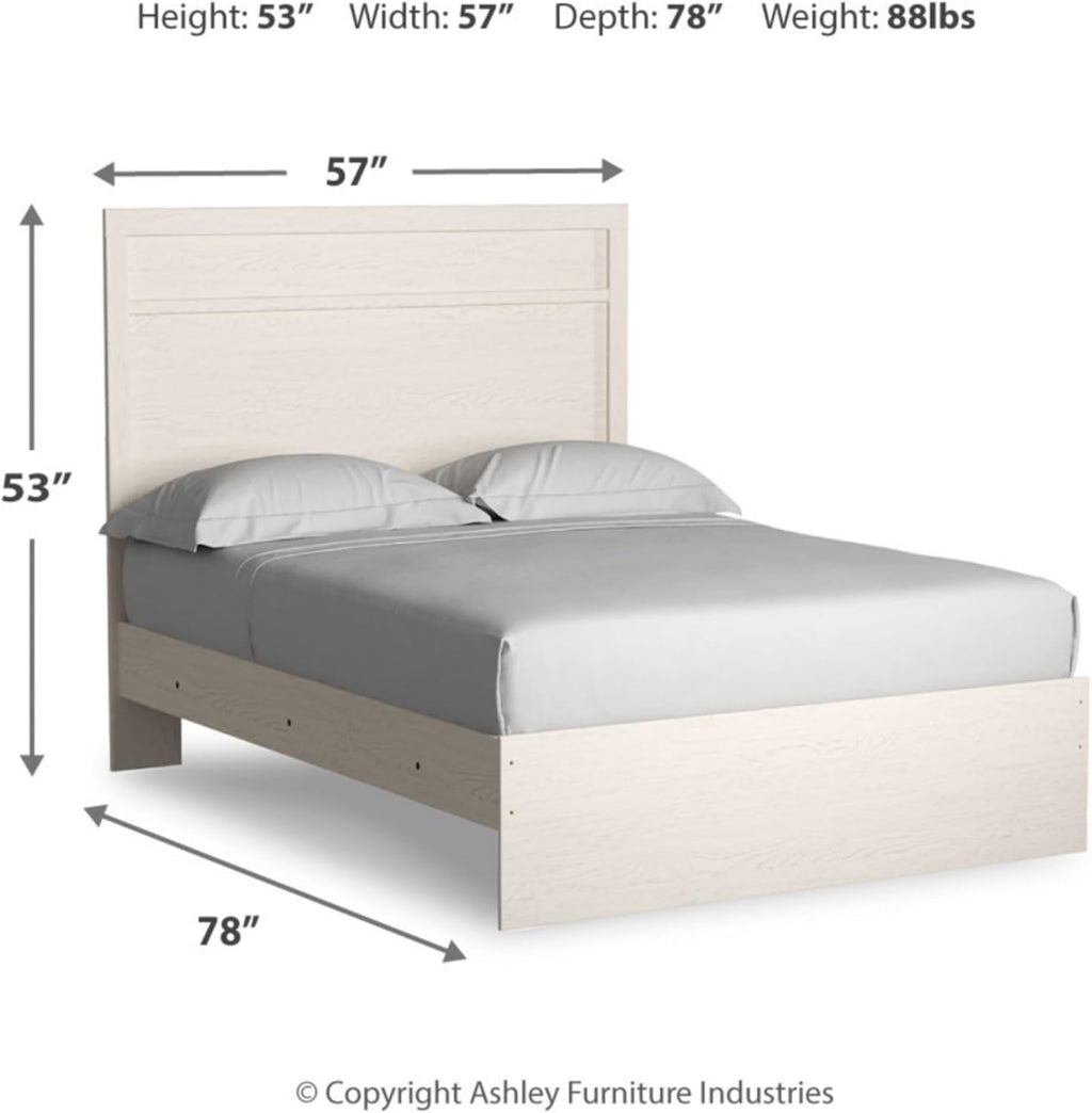Signature Design by Ashley Stelsie Farmhouse Full Panel Bed, Foundation or Box Spring Needed, White