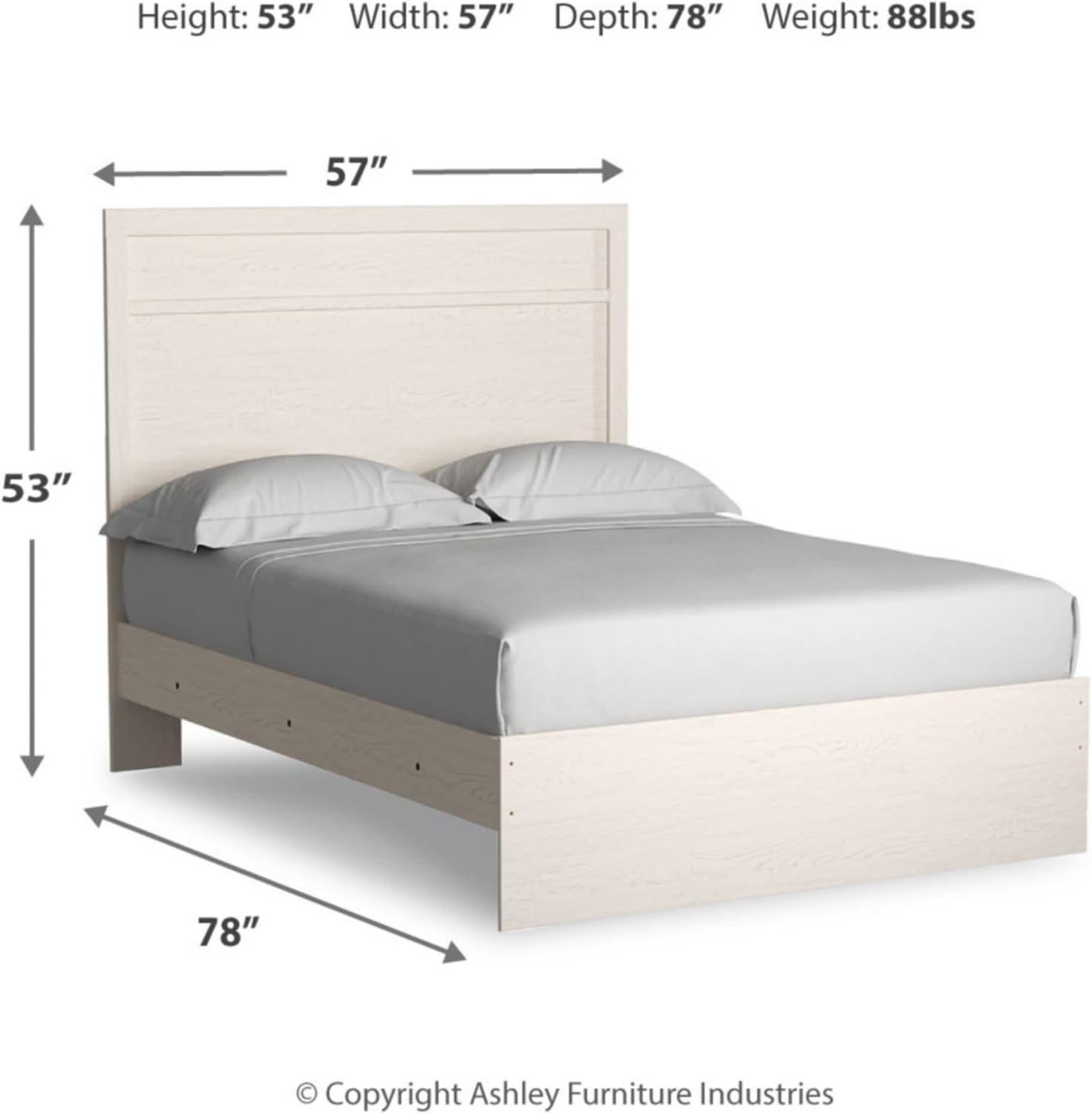 Signature Design by Ashley Stelsie Farmhouse Full Panel Bed, Foundation or Box Spring Needed, White