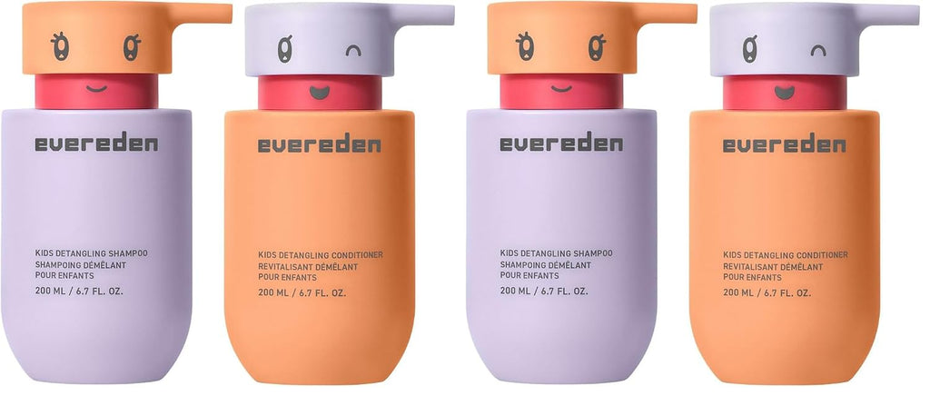 Evereden Kids Haircare Set: Hair Detangling Shampoo & Conditioner for Children Ages 3+, Plant Protein Peptides & Argan Oil, Vegan, Free from Sulfate, Paraben, Phthalate & Petrolatum (Pack of 2)