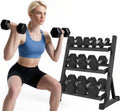 Black 350 lbs Hex Weight Dumbbells Sets with Rack10-50 lbs Rubber Exercise Dumbbell Free Weights for Home Gym Weight and Rack with Dumbbells Set 6 Pair