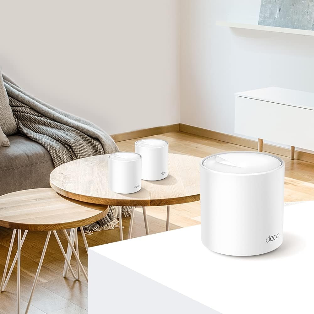 TP-Link Deco AX5000 Mesh WiFi, 3-Pack, Covers up to 7100 Sq.Ft., Replaces Wireless Router and Extender, SMALL, WHITE (Renewed)