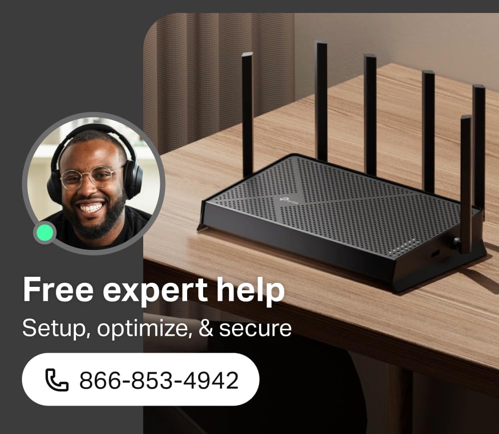TP-Link BE6500 Dual-Band WiFi 7 Router (BE400) – Dual 2.5Gbps Ports, USB 3.0, Covers up to 2,400 sq. ft., 90 Devices, Quad-Core CPU, HomeShield, Private IoT, Free Expert Support