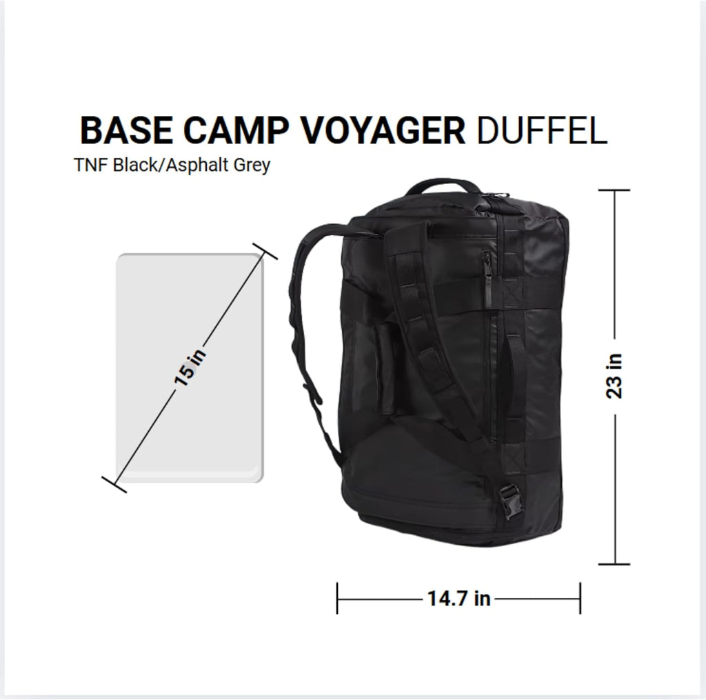 THE NORTH FACE Base Camp Voyager Duffel—42L - PFAS Free, TNF Black/TNF White-NPF, One Size