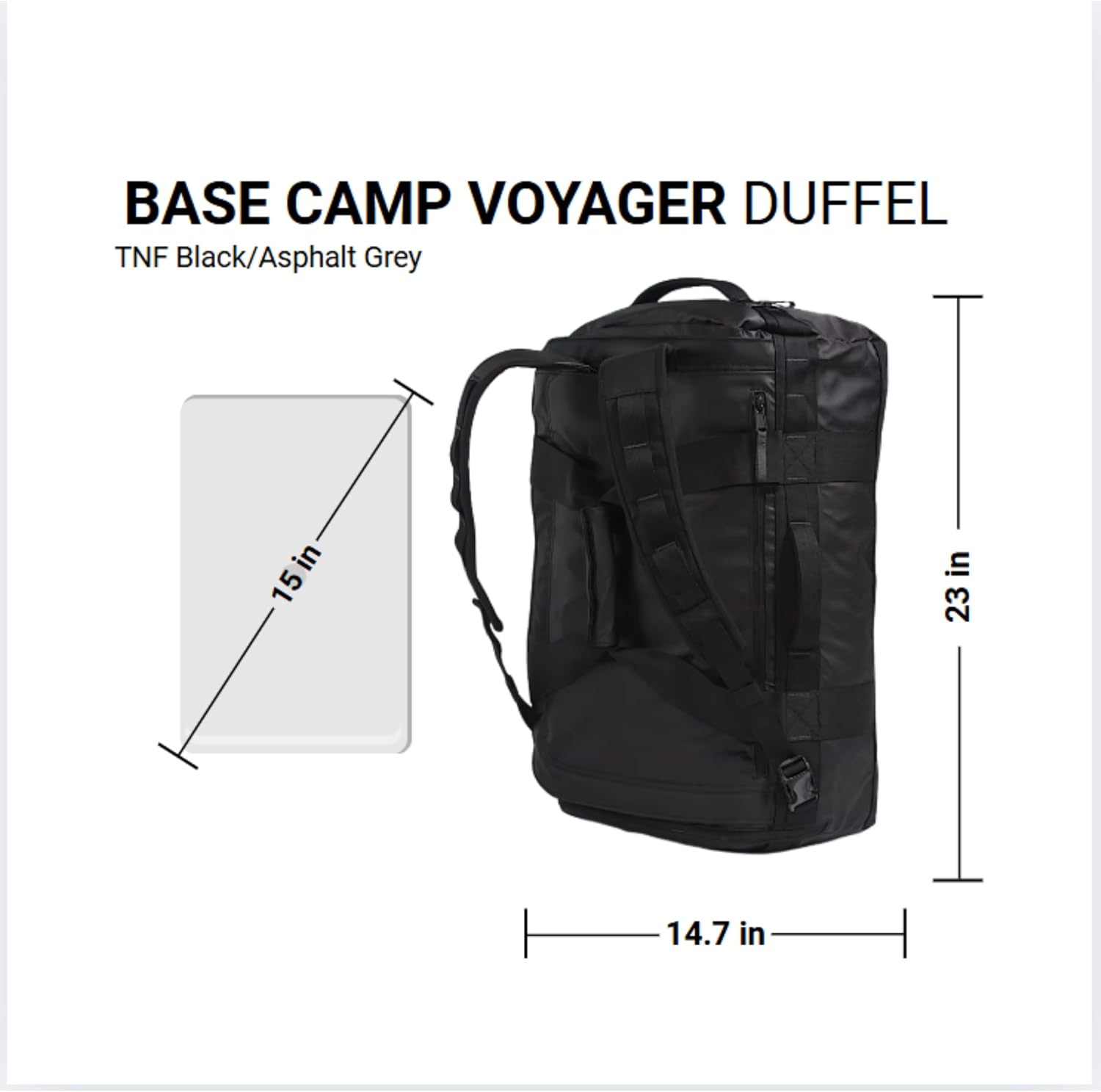 THE NORTH FACE Base Camp Voyager Duffel—42L - PFAS Free, TNF Black/TNF White-NPF, One Size