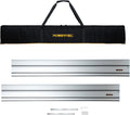 POWERTEC 110' Track Saw Guide Rail Joining Set for Ridgid Track Saws, Include 2x55' Extruded Aluminum Guide Rail, 2 Rail Extension Connectors and Protective Carrying Bag (72133)