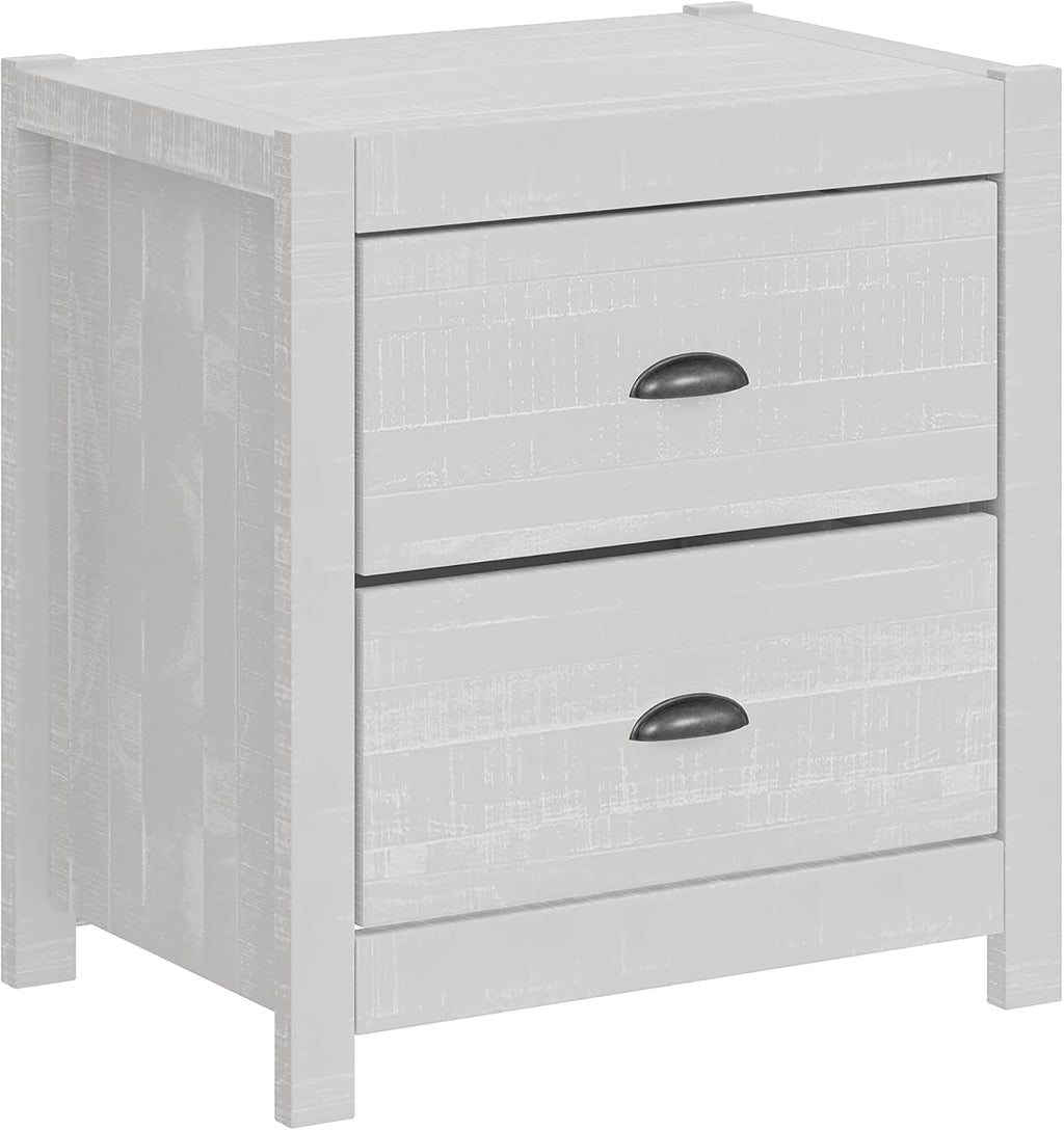 3 Pcs Twin Bed Set, Heavy Duty Solid Wood Twin Size Bed e with Bedside Table Set of 2, White