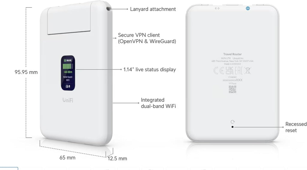 Ubiquiti UniFi UTR Travel Router (Power Adapter NOT Included), Ultra-Slim