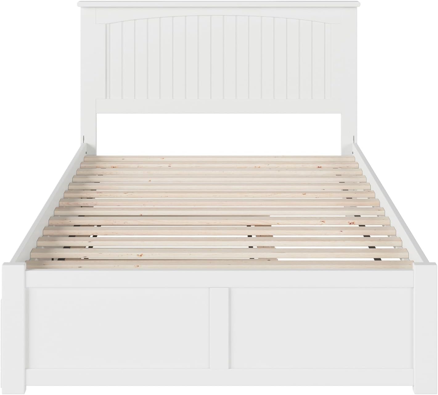 AFI, Nantucket King Platform Bed with Footboard & Twin XL Trundle, White