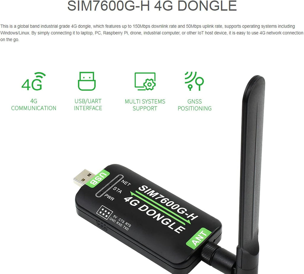 4G LTE USB WiFi Modem, LTE/4G 150 Mbps Mobile Module with SIM Card Slot, High Speed Portable Travel Hotspot Mini Router Supports UART for PC, Industrial Computer