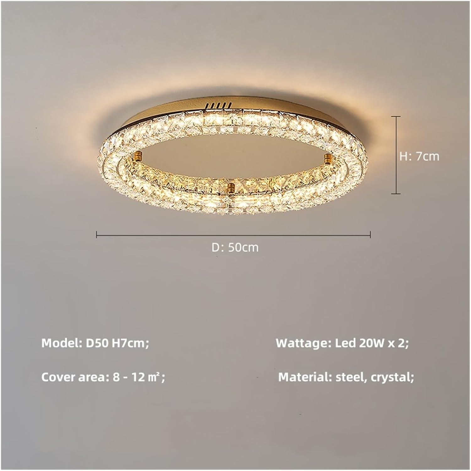 Modern Luxury Led Dimmable Chandelier Foyer K9 Crystal Ceiling Lights Lustre Indoor Light Lamparas Round Steel Led Luminarias