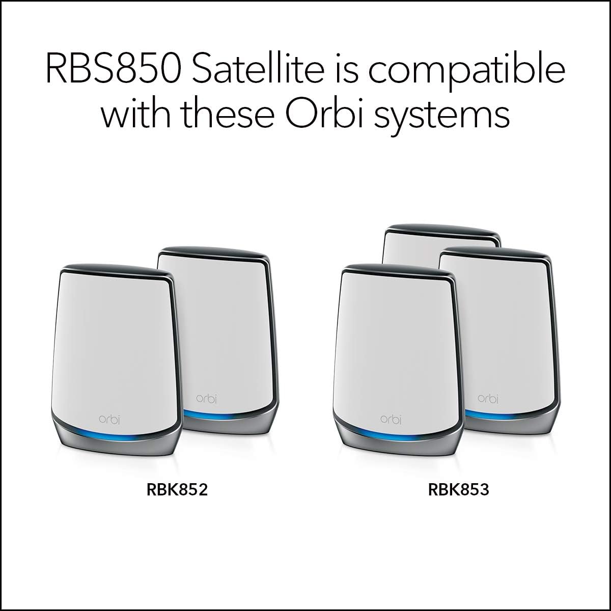 NETGEAR Orbi Whole Home Mesh WiFi 6 Satellite (RBS850) - Adds up to 2,500 sq. ft. Coverage, AX6000 (Up to 6Gbps)