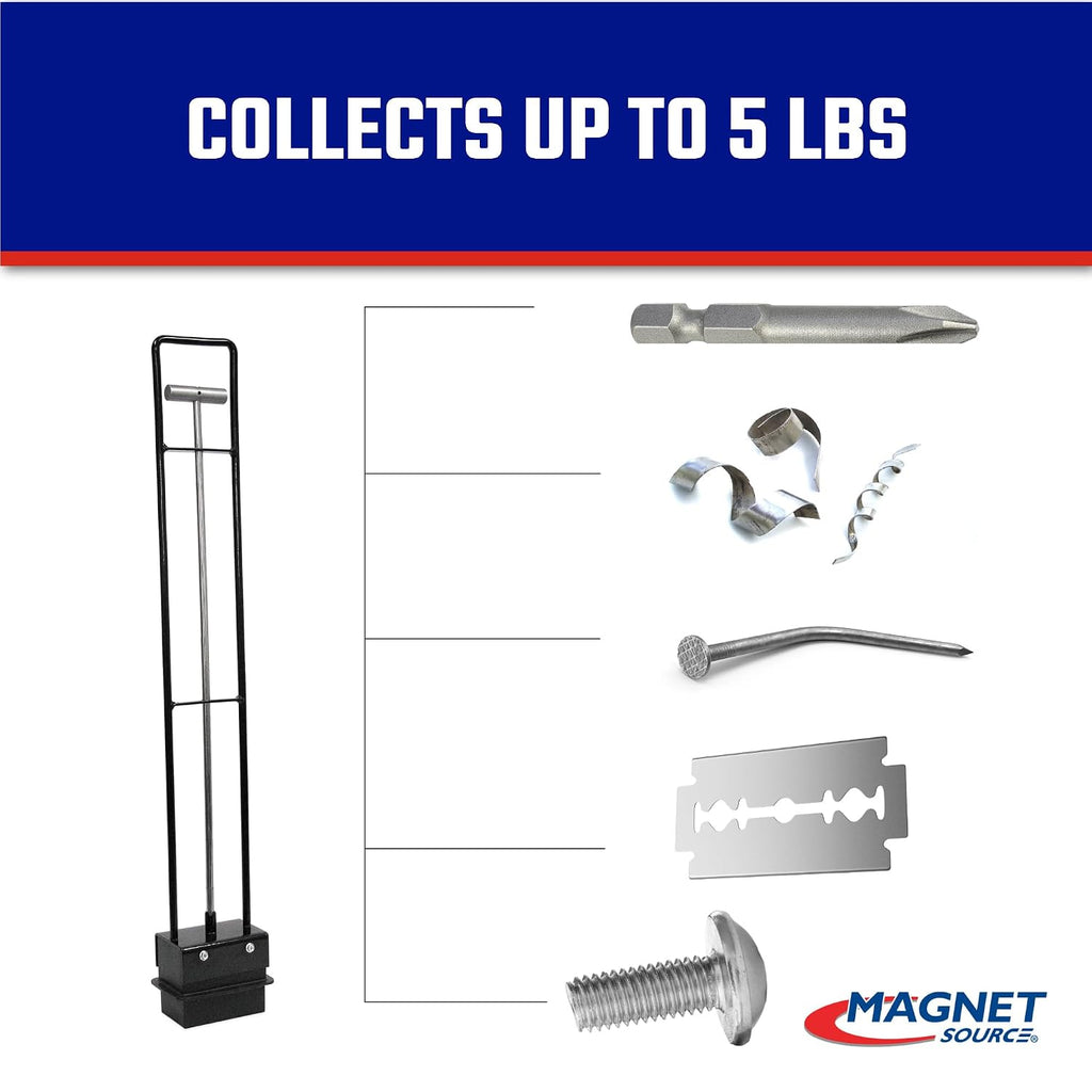 Master Magnetics Heavy-Duty Magnetic Bulk Parts Lifter with Release and Handle - Strong Magnet with 4 to 5 lb Hold - Picks Up Nails and Other Metal - 4.375' L x 3.125' W x 32.25' H