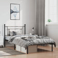 Twin Bed Frame Black Powder-Coated Steel Rectangular with Ample Underbed Storage Space, Modern Durable Metal Frame for Bedroom Furniture in Twin Size