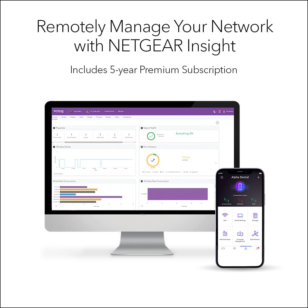 NETGEAR Orbi Pro WiFi 6 Tri-Band Mesh System (SXK50), Router with 1 Satellite Extender for Business or Home, VLAN, QoS, Coverage up to 5,000 sq. ft, 75 Devices, AX5400 802.11 AX (up to 5.4Gbps)