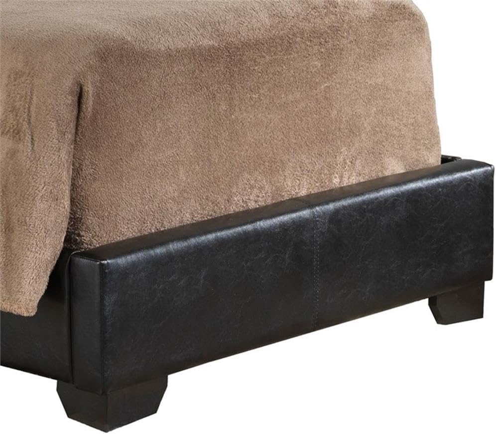 Glory Furniture Aaron Faux Leather Upholstered Twin Bed in Black