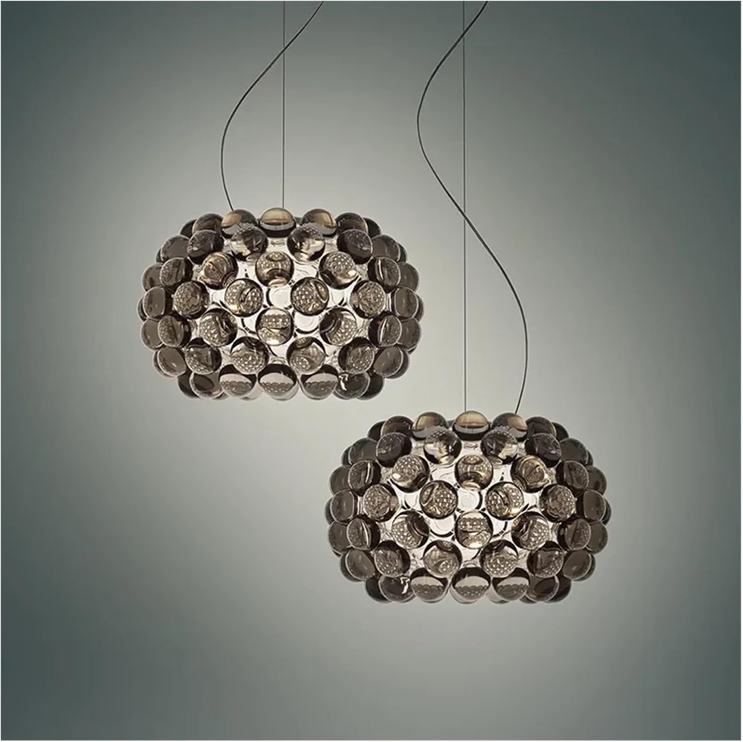 Chandelier, Nordic Foscarini Caboche LED Pendant Light Acrylic Ball Hanging Chandeliers Living Room Restaurant Decor Art Classical Luminaria(Warm,Transparent_Dia 35CM)