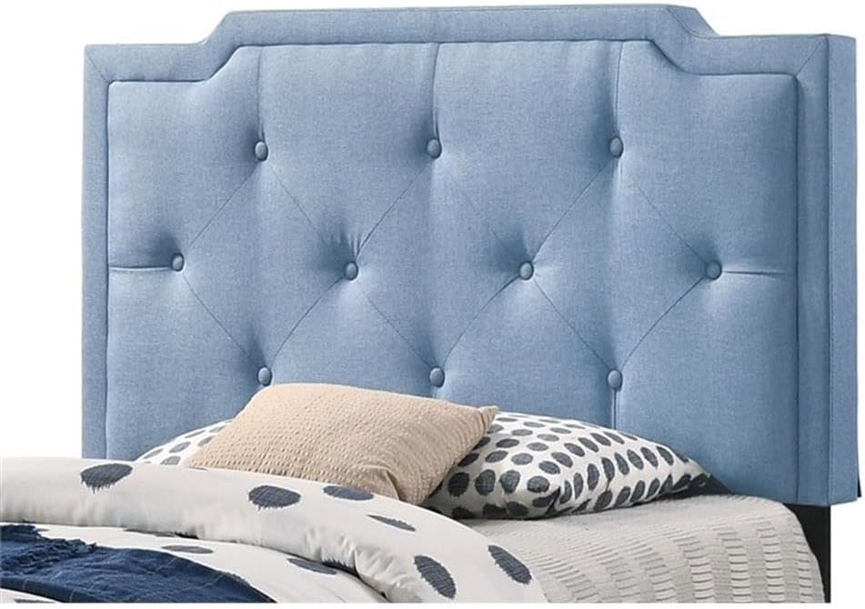 Glory Furniture Deb Fabric Upholstered Twin Bed in Blue