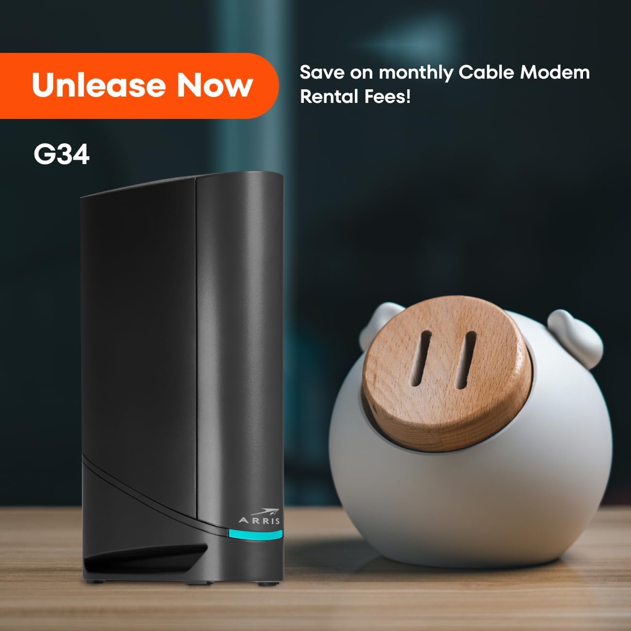 ARRIS (G34) - Cable Modem Router Combo - Fast DOCSIS 3.1 Gigabit WiFi 6 (AX3000), Approved for Comcast Xfinity, Cox, Spectrum & More, 1 Gbps Max Internet Speeds