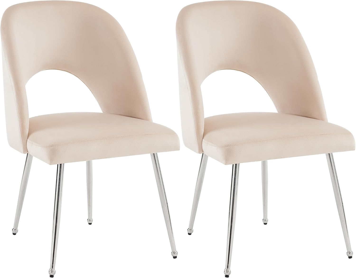 Luxury Velvet Swivel Dining Chairs Set of 2 Beige Chairs for Living Room or Bedroom Single Light Luxury Design Metal Legs Elegant Furniture for Home Décor (Beige Set of 2)
