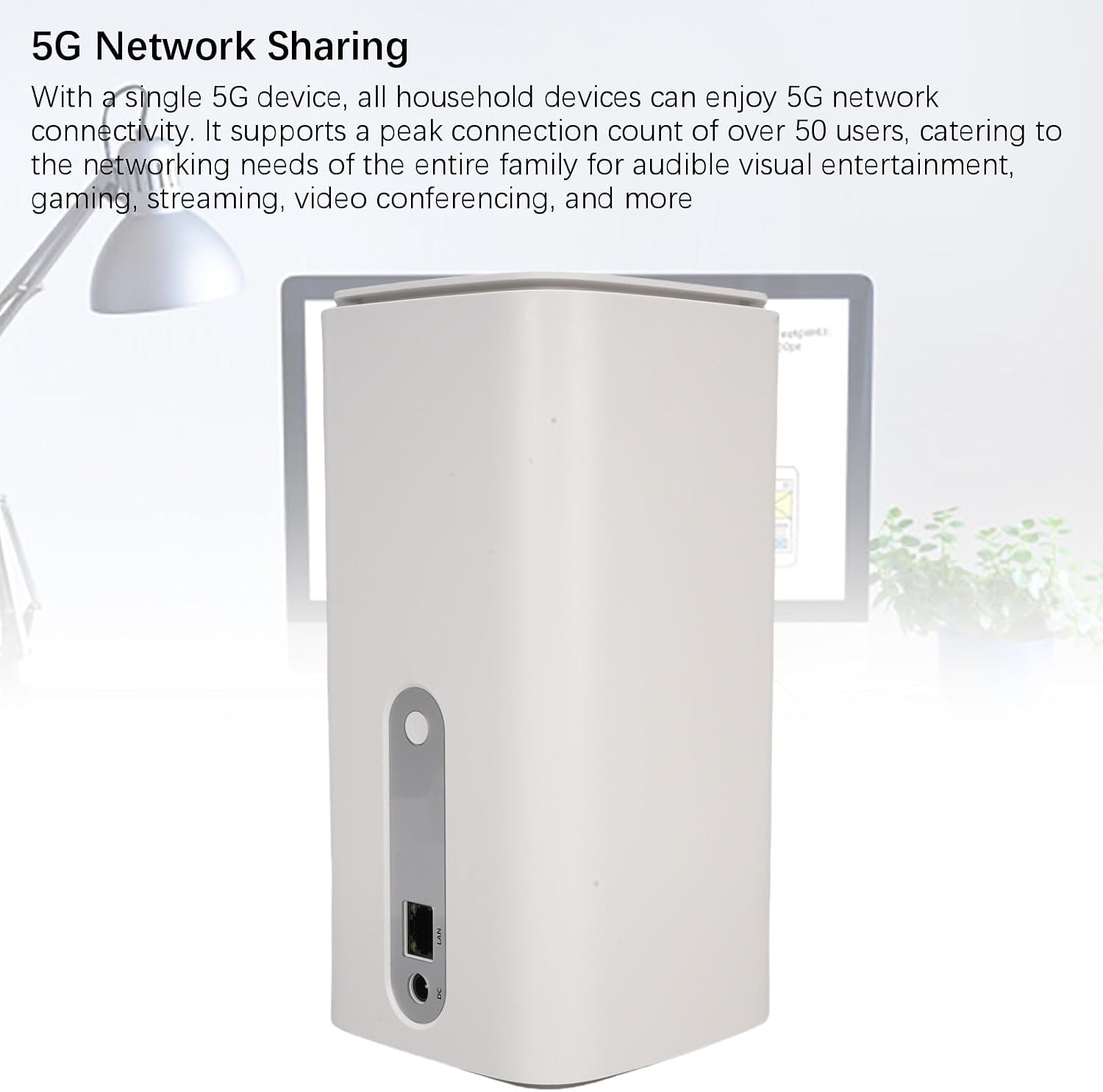 5G CPE Router with SIM Card Slot, 4.67Gbps High Speed Dual Band WiFi 6 Router for Home Indoor, Support for NSA SA (US Plug)