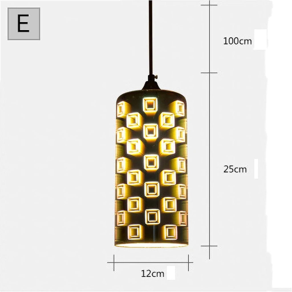 Chandelier, Nordic Colorful Glass Pendant Lights for Furniture Living Room Chandelier Decoration Modern 3D Shade Lamp Luminarias(E)
