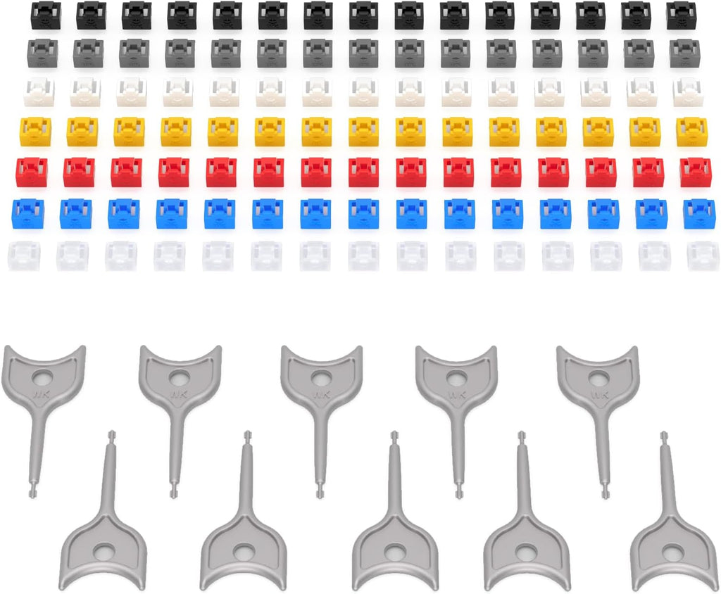 105 Pcs RJ45 Port Lock with 10 Key,Lock RJ45 Port/Dust Protector,RJ45 Dust Cover Female Port Plug Protector,Compatible with Computer, TV, Router, Other Devices RJ45 (15 PCS Per Color)