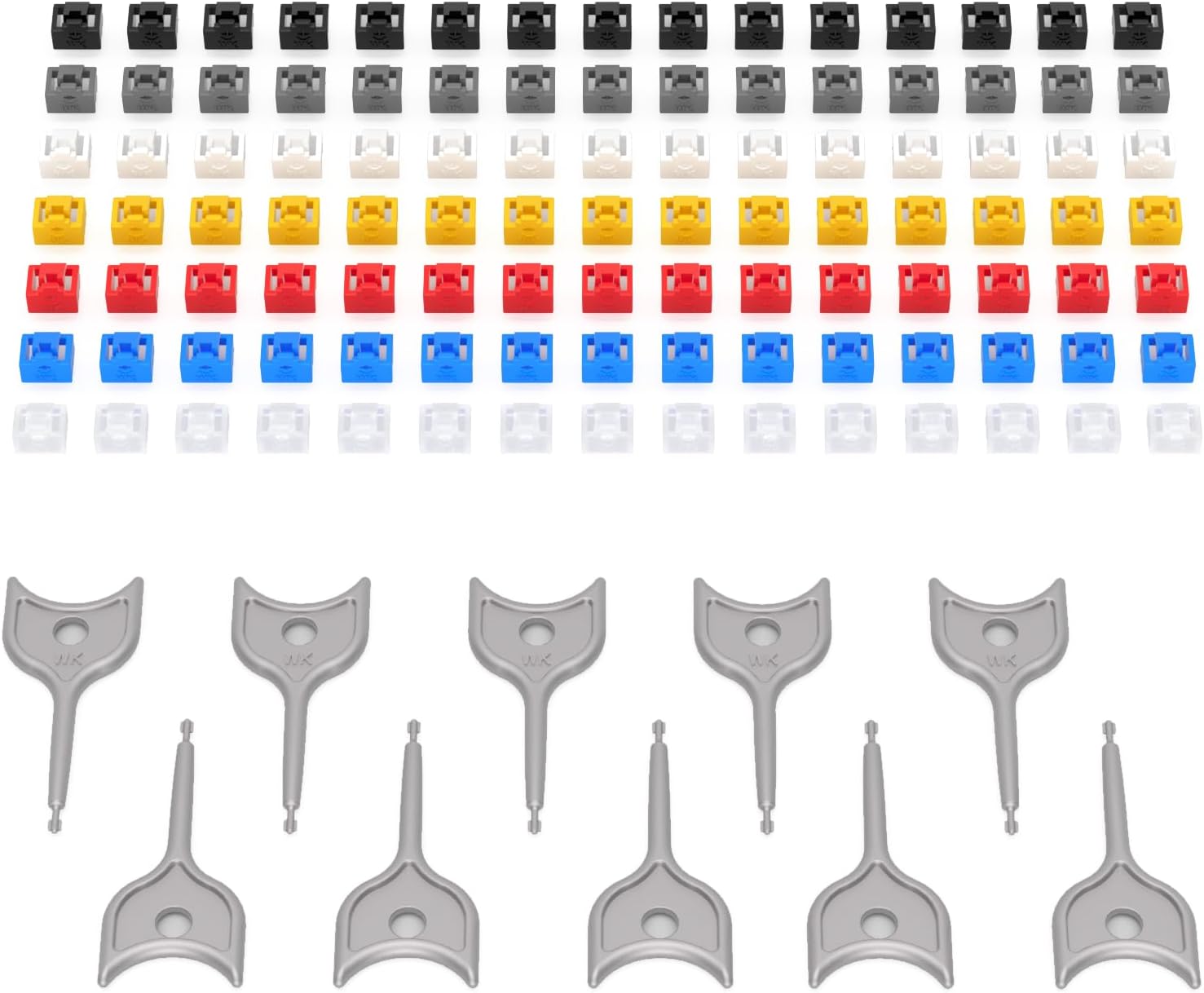 105 Pcs RJ45 Port Lock with 10 Key,Lock RJ45 Port/Dust Protector,RJ45 Dust Cover Female Port Plug Protector,Compatible with Computer, TV, Router, Other Devices RJ45 (15 PCS Per Color)