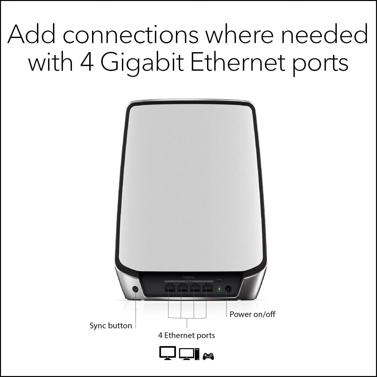 NETGEAR Orbi Whole Home Mesh WiFi 6 Satellite (RBS850) - Adds up to 2,500 sq. ft. Coverage, AX6000 (Up to 6Gbps)