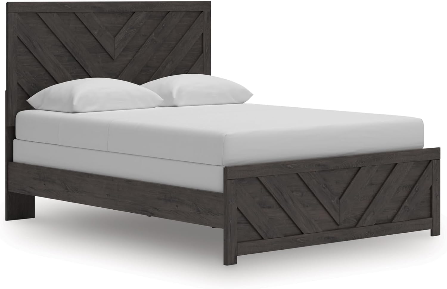 Signature Design by Ashley Prendonea Farmhouse Queen Panel Bed, Foundation or Box Spring Needed, Gray