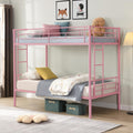 BUNK Bed Pink Twin Over Twin (Pink + Metal)