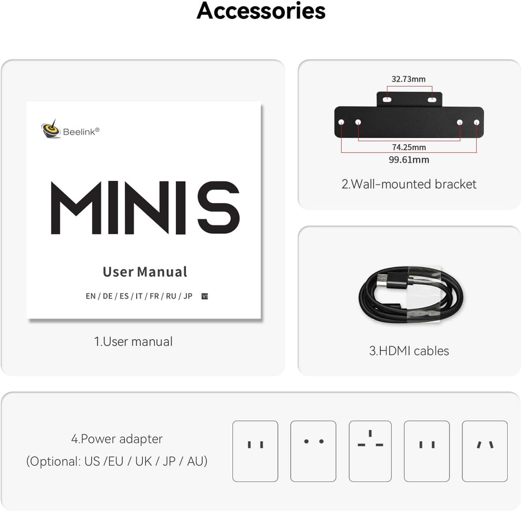 Beelink MINI S12 Mini PC with N95 Processor, 8G DDR4 480G SSD Mini Desktop PC, WiFi5, BT4.2, Dual HDMI, 2.5G LAN W-11 Home WMini Computer