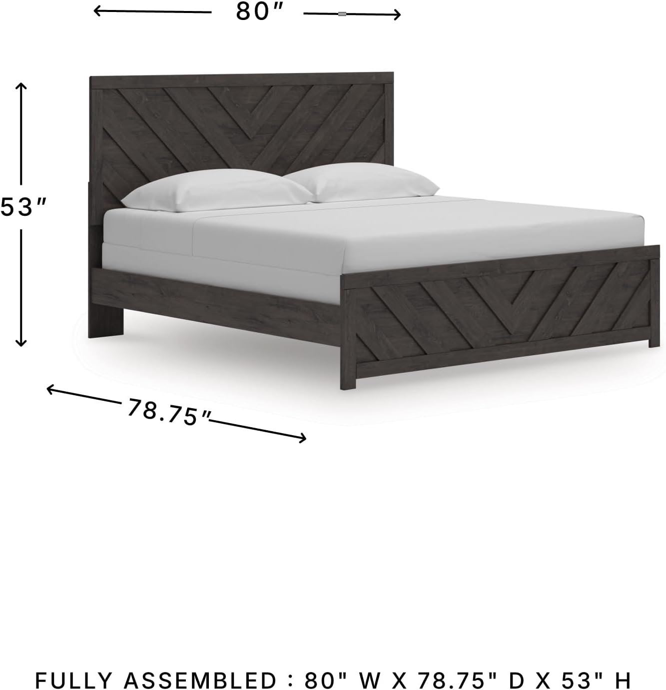 Signature Design by Ashley Prendonea Casual King Panel Bed, Foundation or Box Spring Needed, Gray