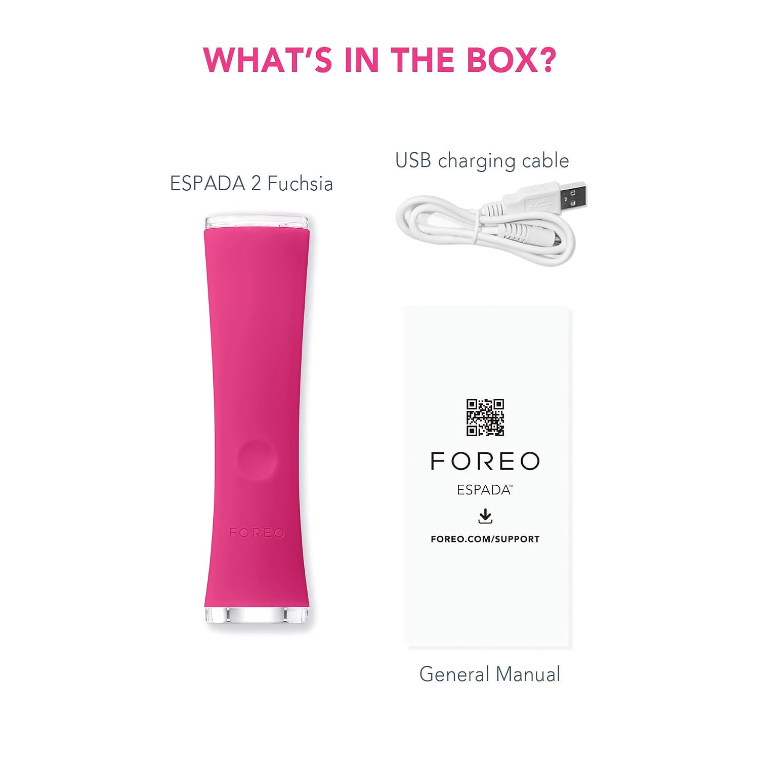 FOREO ESPADA 2 LED Light Device - Blemish Treatment Skincare Device - Medical-grade Silicone - Scar Treatment for Face - Pimple & Blemish Removal - FDA cleared - Fuchsia