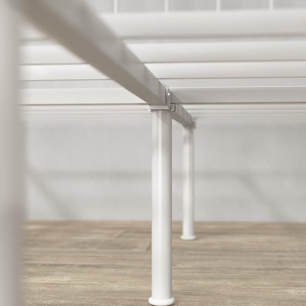 Zinus Florence Metal Platform Bed Frame, Mattress Foundation, No Box Spring Needed, Easy Assembly, White, Twin