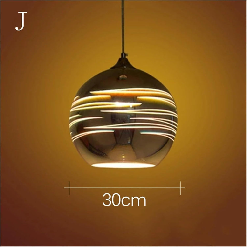 Chandelier, Nordic Colorful Glass Pendant Lights for Furniture Living Room Chandelier Decoration Modern 3D Shade Lamp Luminarias(J-30CM)