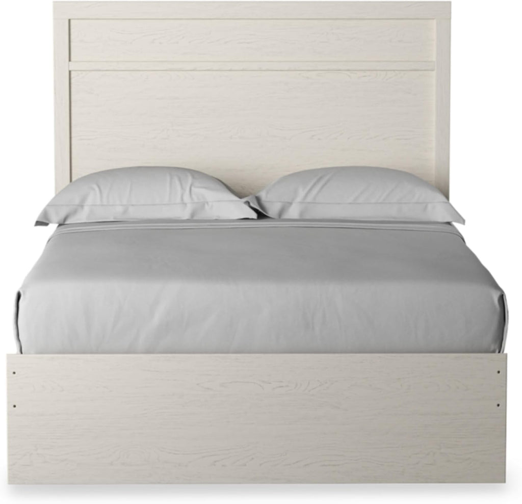Signature Design by Ashley Stelsie Farmhouse Full Panel Bed, Foundation or Box Spring Needed, White