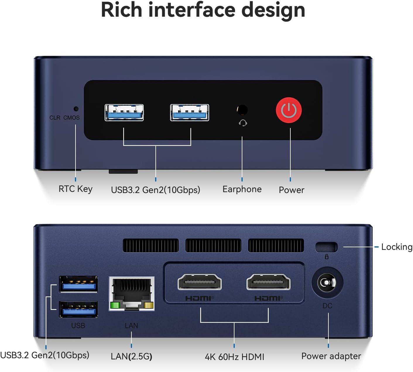 Beelink MINI S12 Mini PC with N95 Processor, 8G DDR4 480G SSD Mini Desktop PC, WiFi5, BT4.2, Dual HDMI, 2.5G LAN W-11 Home WMini Computer