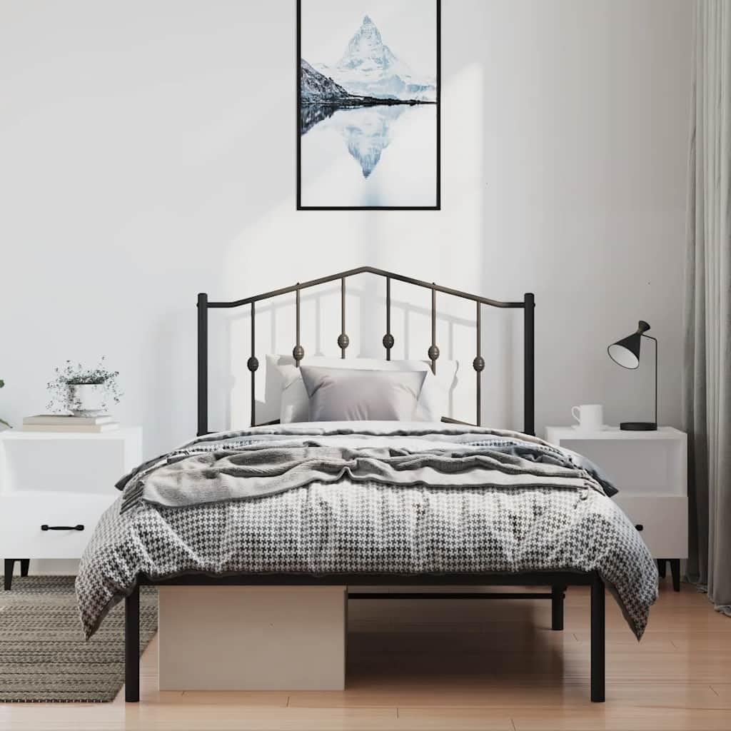 Black Steel Twin Bed Frame with Minimalist Frame Design, Modern Rectangular Structure for Bedroom, 4 Pieces Included for Enhanced Stability and Support