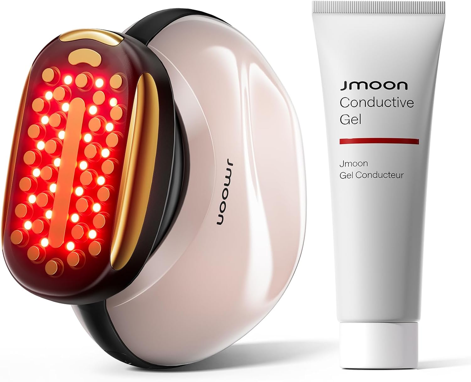 JMOON by Ulike Microcurrent Facial Device, M30U Red Light Therapy for Face, Safe Anti Aging Skin Care, 4 Modes, 5 Energy Levels for Full Face Lift and Ideal for Smile Lines, Eyes, and Forehead (Pink)