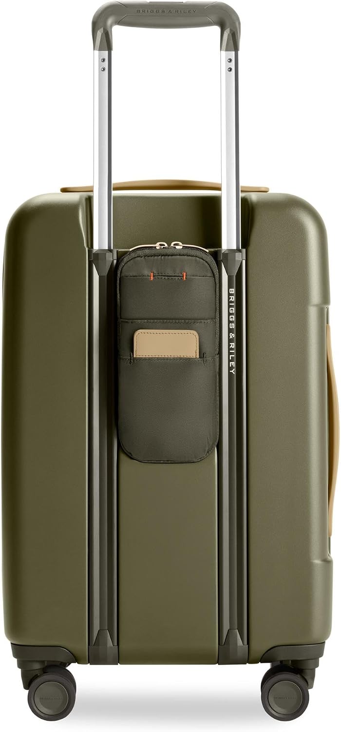 Briggs & Riley Essential 22' Carry On Expandable Spinner - Luggage for Travel, Suitcases with Wheels, Hardside Rolling Bag for Men & Women, Self-Repairing Zipper - Sympatico Collection, Olive