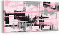 Feelyou Pink Black Grey Framed Canvas Wall Art for Living Room Modern Stripes Wall Decor 29'x58' Abstract Office Canvas Painting Abstract Pictures Artwork for Room Posters Art Modern