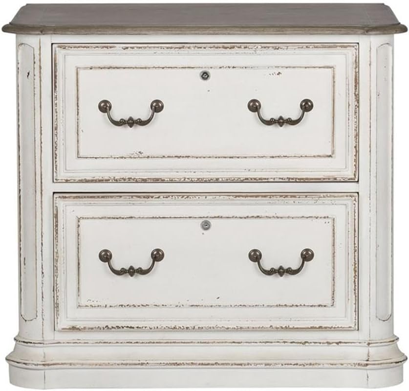 Liberty Furniture Magnolia Manor Media Lateral File for Home Office, W34' x D22' x H31', White